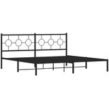 vidaXL Kovinski posteljni okvir z vzglavjem črn 193x203 cm, (21055279) | Shoptok.si