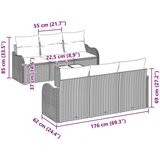  7-delni set vrtnih sof z blazinami, bež poli ratan, (22090899) | Shoptok.si