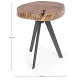 BIZZOTTO Črna/v naravni barvi klubska mizica z mizno ploščo iz akacije ø 35 cm Aron – | Shoptok.si
