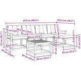  Set vanjskih sofa 6 kom. Prirodna i krem | shoptok.hr