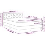 Box Postelja z vzmetnico z vzmetnico Temno rjava 140 x 190 cm blago, (5000128485) | Shoptok.si