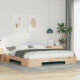 vidaXL Posteljni okvir Rjava 200 x 200 cm Trdna borovina | Shoptok.si