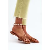 Boto Women's Eco Leather Flat Heel Sandals Brown Moldela | Eponuda.ba