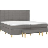  S oprugama i madracem tamnosivi 200 x 200 cm od tkanine | shoptok.hr