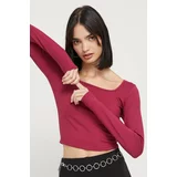 Hollister Co. Majica z dolgimi rokavi ženski, vijolična barva