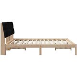 vidaXL Posteljni okvir z oblazinjenim vzglavjem Rjava 180 x 200 cm | Shoptok.si