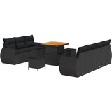 vidaXL set od 10 dijelova vrtne sofe s jastucima crni poli ratan akacija, set od 3 dijela vrtnih stolica s jastucima crni poli ratan akacija | shoptok.hr