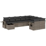 Maison Chic Seti vrtnega pohištva - Vrtna garnitura - Vrtni pohištvo set 10-delna z blazinami siv poli ratan, (21815465) | Shoptok.si