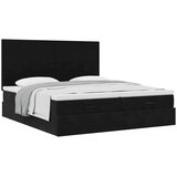 vidaXL Otomanski posteljni okvir z vzmetnicami črn 200x200cm žamet | Shoptok.si