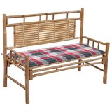  Klupa s jastukom 120 cm od bambusa | shoptok.hr