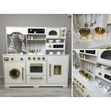  Velika drvena kuhinja Glamour Style sa zlatnim dodacima svjetlo+zvukovi | shoptok.hr