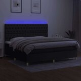  Box spring postelja z vzmetnico LED črna 200x200 cm blago, (20761089) | Shoptok.si