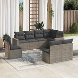  8-dijelni set vrtnih sofa od poliratana s jastucima sivi | shoptok.hr