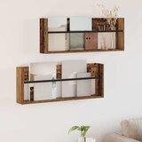  Polica za časopise s policom 2 pcs Staro drvo 80 x 12 x 30 cm | shoptok.hr