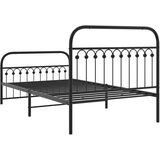 vidaXL metalni okvir kreveta uzglavlje i podnožje crni 107x203 cm | shoptok.hr