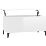The Living Store Klubska mizica visok sijaj bela 90x44,5x45 cm inženirski les - Klubska Mizica, (21421398) | Shoptok.si