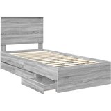  Krevetna konstrukcija Siva Sonoma 90 x 190 cm Inženjersko Drvo | shoptok.hr