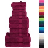 vidaXL 12-dijelni vrhunski set ručnika SOLUND bordo 600 gsm | shoptok.hr