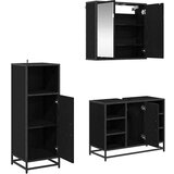 vidaXL Komplet pohištva za kopalnico 3 pcs Črni hrast 80 x 33 x 60 cm | Shoptok.si