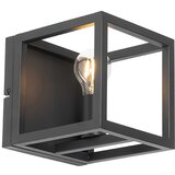 QAZQA Industrijska stenska svetilka črna - Cage | Shoptok.si