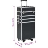 vidaXL Voziček za ličila iz aluminija črn | Shoptok.si