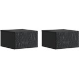vidaXL Stenska stranska miza 2 pcs Črna 34,5 x 33 x 20 cm, (5000247440) | Shoptok.si