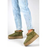 primohurt Dark green women's snow boots with a thick sole, warm winter women's shoes | shoptok.hr