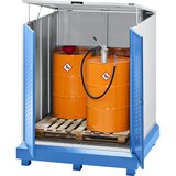eurokraft pro Odlagališče za nevarne snovi za sode, prestrezna prostornina 400 l, ŠxG 1600 x 1450 mm | Shoptok.si