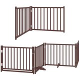  Vrata za pse s vratašcima 10 panela sklopiva 800 cm drvo topole Smeđa 80 x 90 x 2 cm | shoptok.hr