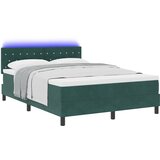 vidaXL Box spring postelja z vzmetnico in LED temno zelena 160x200 cm žamet, (22050406) | Shoptok.si