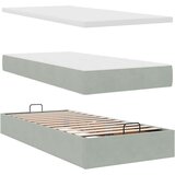 vidaXL Otomanski posteljni okvir z vzmetnico siv 80x200 cm žamet | Shoptok.si