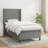 The Living Store Box spring postelja z vzmetnico temno siva 90x200 cm blago - Box Spring Postelja, (21503827) Cene