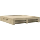 vidaXL Posteljni okvir sonoma hrast 200x200 cm inženirski les | Shoptok.si