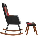 vidaXL Gugalni stol s stolčkom večbarvno blago | Shoptok.si