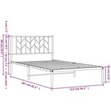Metalni okvir za krevet s uzglavljem crni 107x203 cm | shoptok.hr