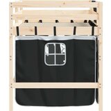  Dječji krevet na kat i zavjese crno-bijeli 80 x 200 cm borovina | shoptok.hr