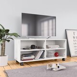 vidaXL TV omarica s kolesci bela 90x35x35 cm iverna plošča Cene