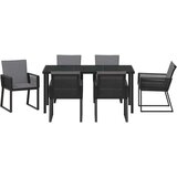  Vrtni set za objed 7 pcs Crna Čelik s prahom premazan | shoptok.hr