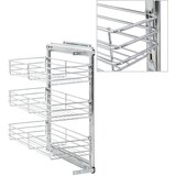 vidaXL Izvlečna kuhinjska košara 3-nadstropna srebrna 47x25x56 cm, (20709824) | Shoptok.si