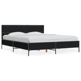 Maison Chic Posteljni okvir - Dvoposteljna postelja - Zakonska postelja črn 160x200 cm inženirski les in kovina-J4784, (21765279) | Shoptok.si
