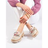 SHELOVET Beige lacquered women's shoes on a thick sole | shoptok.hr