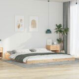 vidaXL Krevetna konstrukcija Smeđa 180 x 220 cm Masivna borovina | shoptok.hr