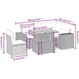  6-dijelni set vrtnih sofa s jastucima bež od poliratana | shoptok.hr