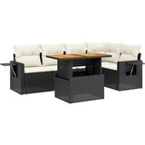 6-dijelni set vrtnih sofa s jastucima crni od poliratana | shoptok.hr