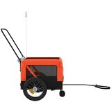 vidaXL Prikolica za bicikl za ljubimce narančasto-crna tkanina/željezo | shoptok.hr