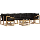 vidaXL Zunanja garnitura za sedenje z blazino 8 pcs Bela in črna, (5000279568) | Shoptok.si