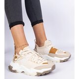 D/CEO marka niezdefiniowana Beige women's sneakers with a sock-like upper Milada | ePonuda.com