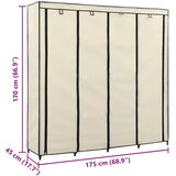  Ormar s 4 odjeljka krem 175 x 45 x 170 cm | shoptok.hr