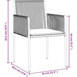  Vrtne stolice s jastucima 2 kom crne 54x60,5x83,5 cm poliratan | shoptok.hr