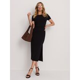 Sinsay Pletena midi haljina s ukrasnim remenom s viskozom | shoptok.hr